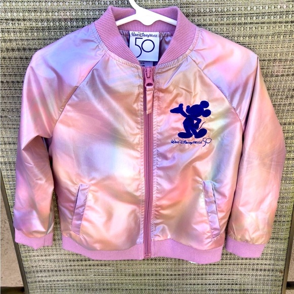 Disney Other - Disney Varsity Jacket Bomber Youth 50th Anniversary pink